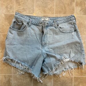 Abercrombie & Fitch Distressed Blue Jean Shorts